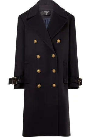 Balmain Oversized Double Breasted Wool Coat