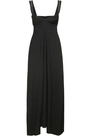 Carven Wool Blend Crepe Long Dress