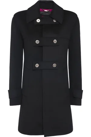 VERSACE Felt Wool Midi Peacoat