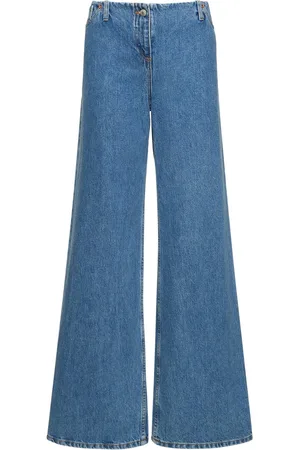 MAGDA BUTRYM Low Rise Wide Cotton Denim Jeans