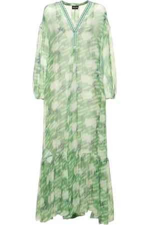 Giorgio Armani Printed Silk Georgette Kaftan Dress