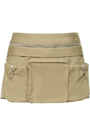 DION LEE Cotton Blend Mini Skirt W/belt Bag