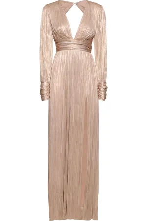 MARIA LUCIA HOHAN Smaranda Foiled Silk Tulle Long Dress