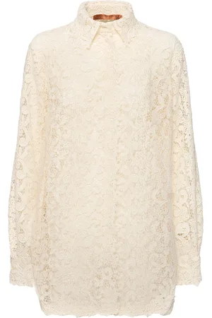 ERMANNO SCERVINO Cotton Blend Lace Long Sleeve Shirt
