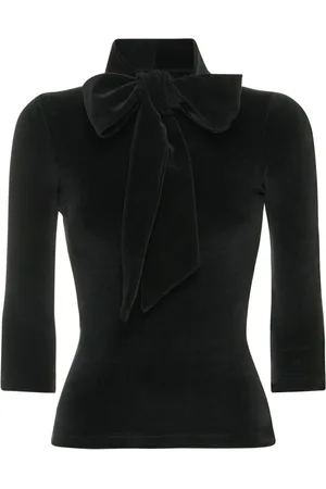 Balenciaga Cotton Velvet Turtleneck W/bow