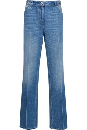 VERSACE Logo Detail Denim Straight Jeans