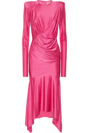 ALEXANDRE VAUTHIER Asymmetric Viscose Jersey Midi Dress