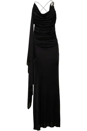 GIUSEPPE DI MORABITO Crisscross Draped Viscose Maxi Dress