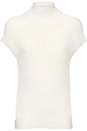 Issey Miyake Wooly Pleated Short Sleeve Turtleneck