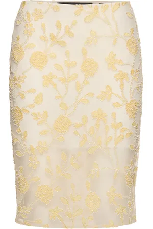 ROTATE Dula Flower Beaded Midi Skirt