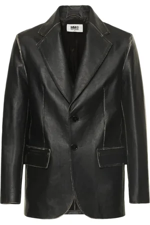 Maison Margiela Vintage Effect Leather Blazer
