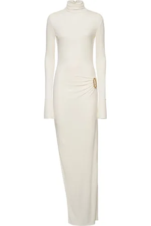 Casablanca Tucked Sheath Crepe Jersey Long Dress