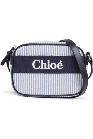 Chloé Striped Cotton Blend Shoulder Bag