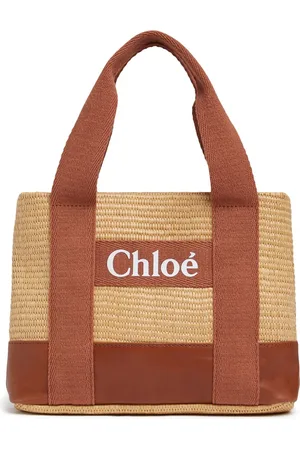 Chloé Raffia Effect Shoulder Bag W/logo