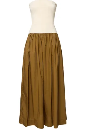 ESSE Duo Knit & Poplin Strapless Dress