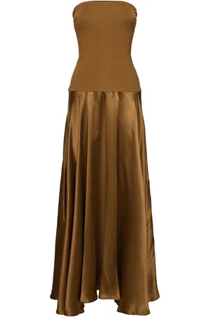 ESSE Illi Satin & Jersey Strapless Dress