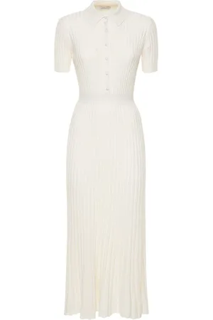 GABRIELA HEARST Amor Cashmere & Silk Rib Knit Midi Dress