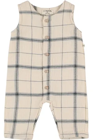 1+ IN THE FAMILY Check Print Cotton Romper