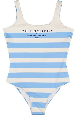 Philosophy Striped Poly Blend One Piece Swimsuit