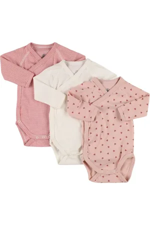 Petit Bateau Set Of 3 Printed Cotton Bodysuits