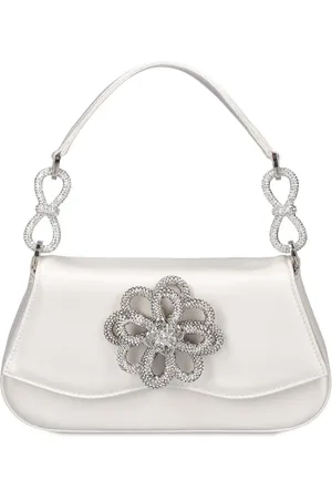 Mach & Mach Flower Satin Top Handle Bag