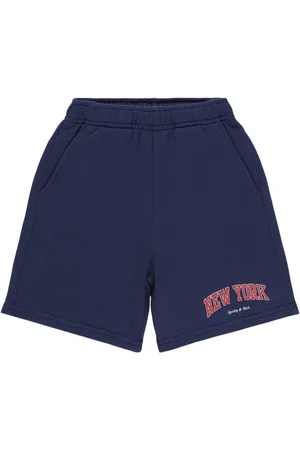 Sporty & Rich Ivy New York Print Cotton Blend Shorts
