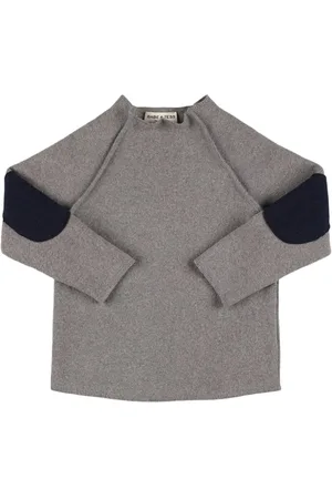 Babe & Tess Cotton Blend Sweater W/ Elbow Patches