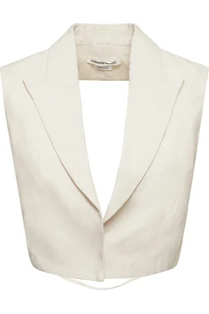 ALESSANDRO VIGILANTE Tailored Linen Open Back Crop Vest