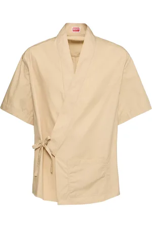 Kenzo Cotton Short Sleeve Kimono Shirt