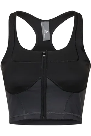 adidas Two-tone Zipped Crop Tank Top