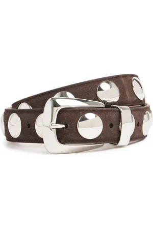 Khaite 3cm Benny Suede & Stud Belt