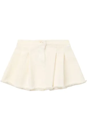 Il gufo Pleated Cotton Drill Mini Skirt