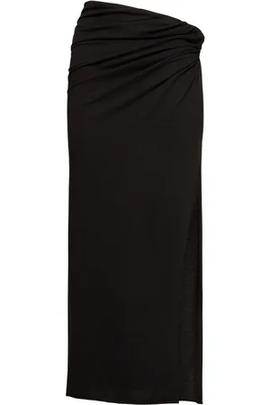 Msgm Draped Jersey Long Skirt