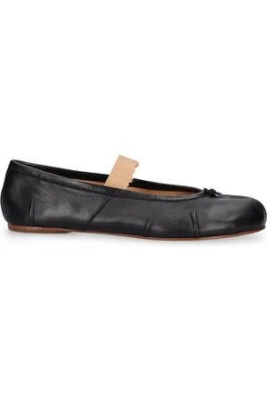 Maison Margiela 10mm Tabi Leather Ballerina Flats