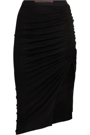 Rick Owens Svita Draped Jersey Midi Skirt