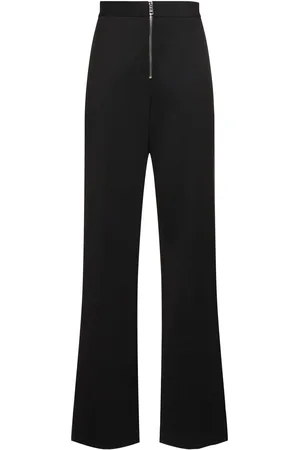 Msgm Wool Blend Straight Pants W/ Zip