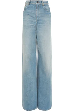 Chloé Stonewashed Cotton Denim Wide Jeans