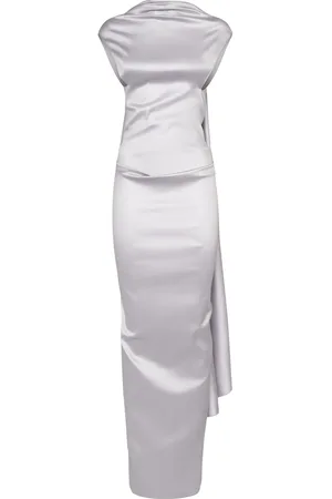 Sportmax Abadan1234 Draped Satin Long Dress