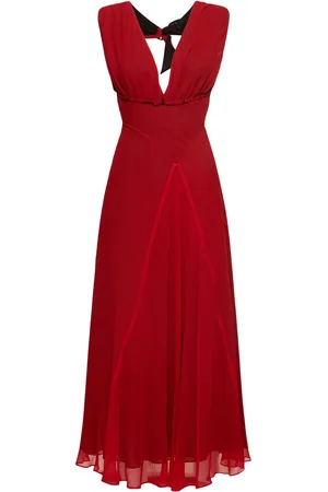 YOHJI YAMAMOTO Chiffon Cutout Midi Dress