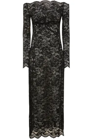 Paco rabanne Off-the-shoulder Lace L/s Midi Dress