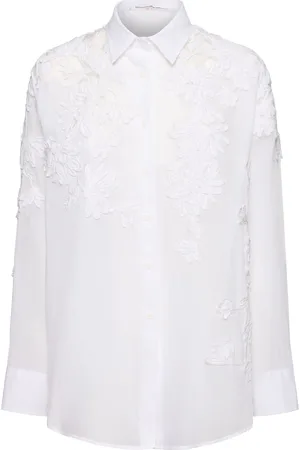 ERMANNO SCERVINO Flower Embroidered Cotton Shirt