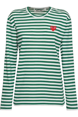 Comme des Garçons Logo Striped Cotton T-shirt