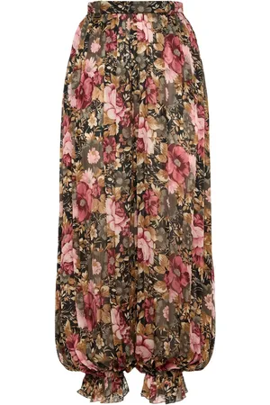 Chloé High Waisted Silk Printed Pants