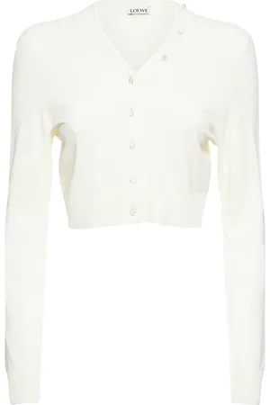 Loewe Stretch Viscose Knit Cropped Cardigan