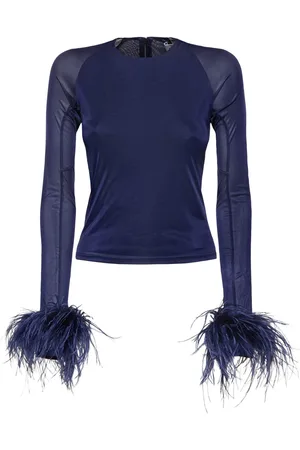 16Arlington Alero Jersey Crop Top W/ Feathers