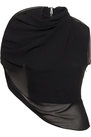 Jacquemus Le Haut Pablo Draped Mesh Crop Top