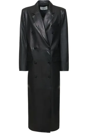 MAGDA BUTRYM Leather Double Breasted Coat