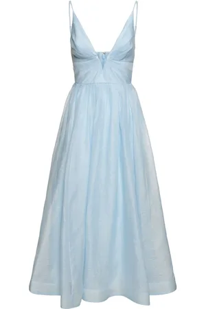 ZIMMERMANN Illuminate Linen & Silk Midi Dress
