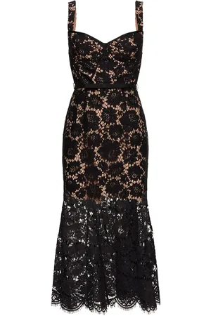 Self-Portrait Fine Lace Midi Dress