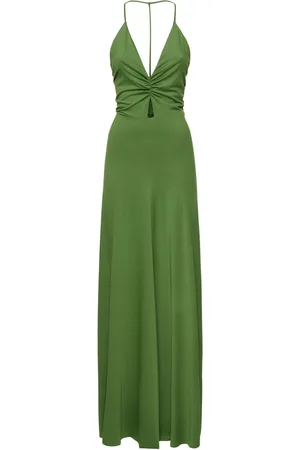 Victoria Beckham V-neck Ruched Cami Long Dress